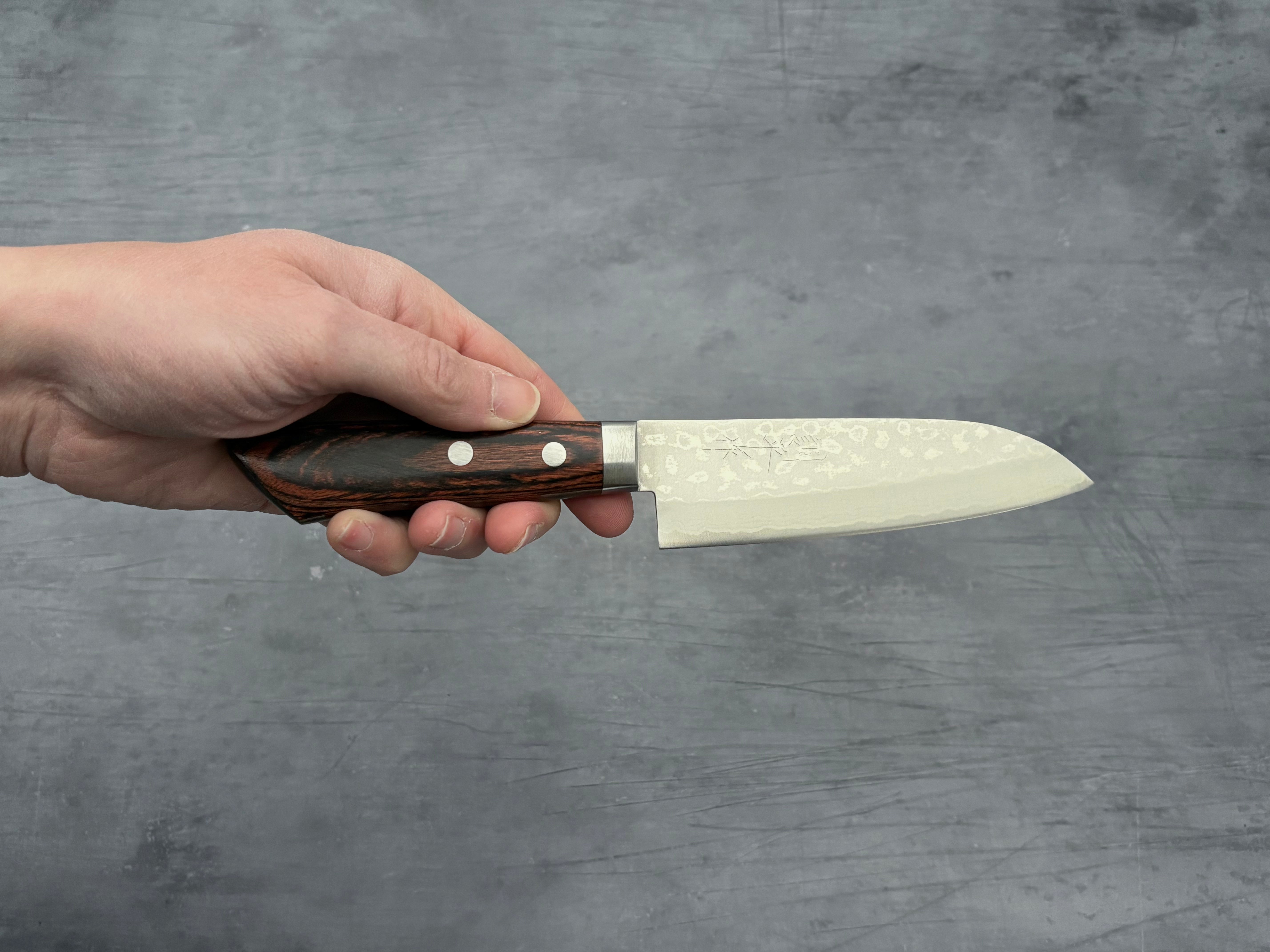 Masutani Hamono V10 Damascus Ko Santoku Knife - High Carbon Steel Japanese Chef Knife for Precision Cutting - Perfect for Slicing, Dicing, and Chopping Vegetables, Fruits, and Meat