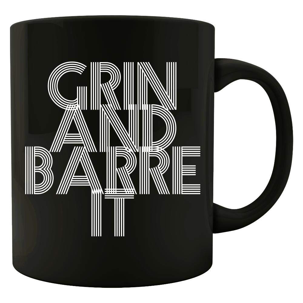 Funny Weight Loss Coffee Mug - Grin And Barre It Workout Humor Gift for Gym Lovers - Perfect for Yoga, CrossFit & Fitness Motivation