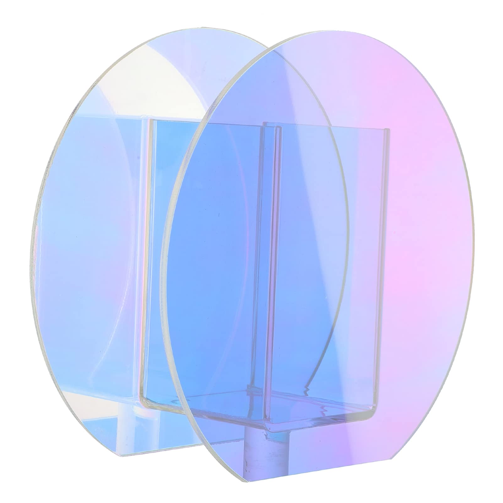 VOSAREA Iridescent Acrylic Vase - Modern Minimalist Flower Container, Shatterproof Pen Holder for Home & Office Decor (Rainbow Colors) - Perfect for Wedding Centerpieces, Desk Organizers & Contemporary Interior Design