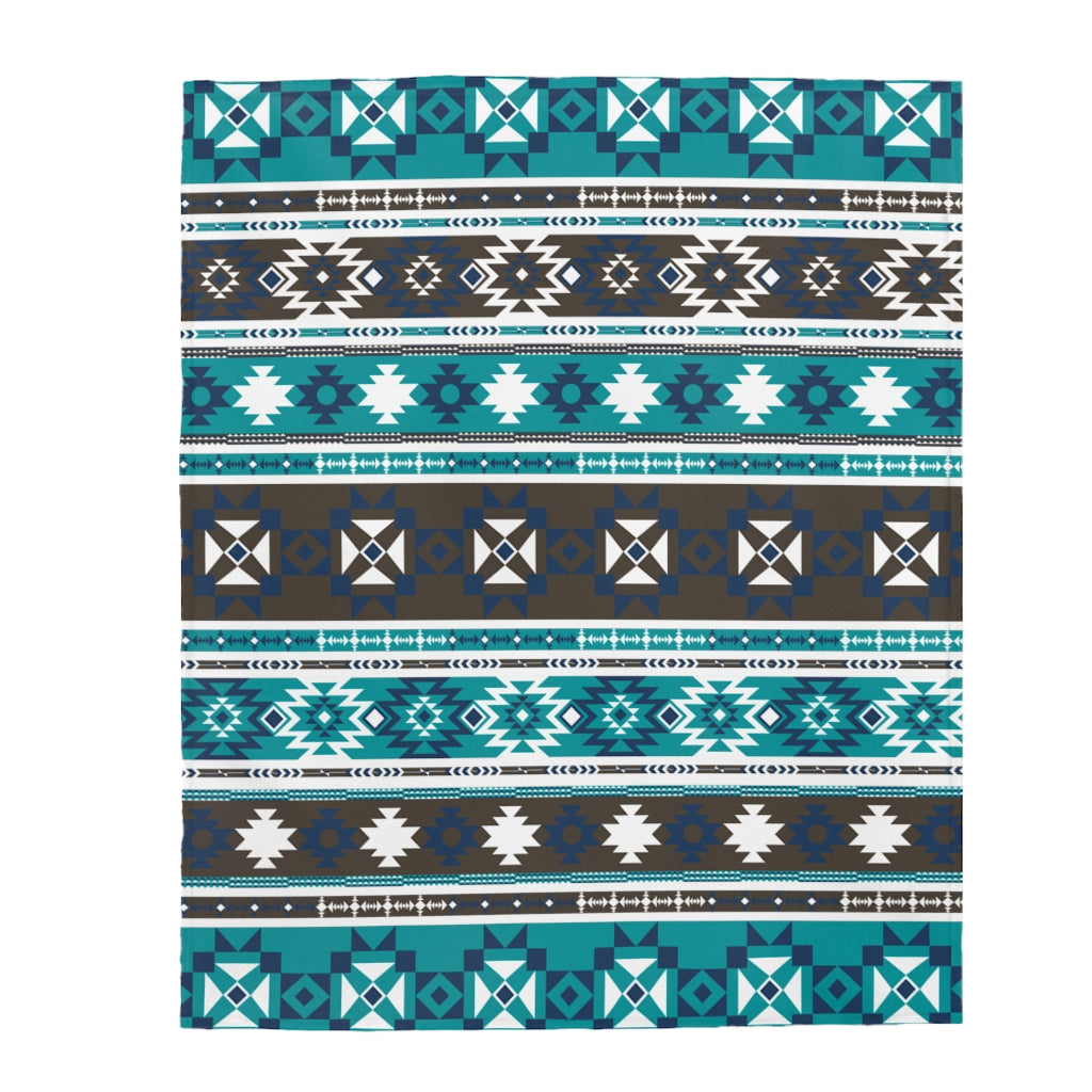 Aztec Velvet Plush Throw Blanket - Soft Velveteen Blanket for Couch, Bed & Sofa - Southwestern Style Christmas Gift for Women & Men - Cozy Home Decor for Winter Nights & Holiday Gifting
