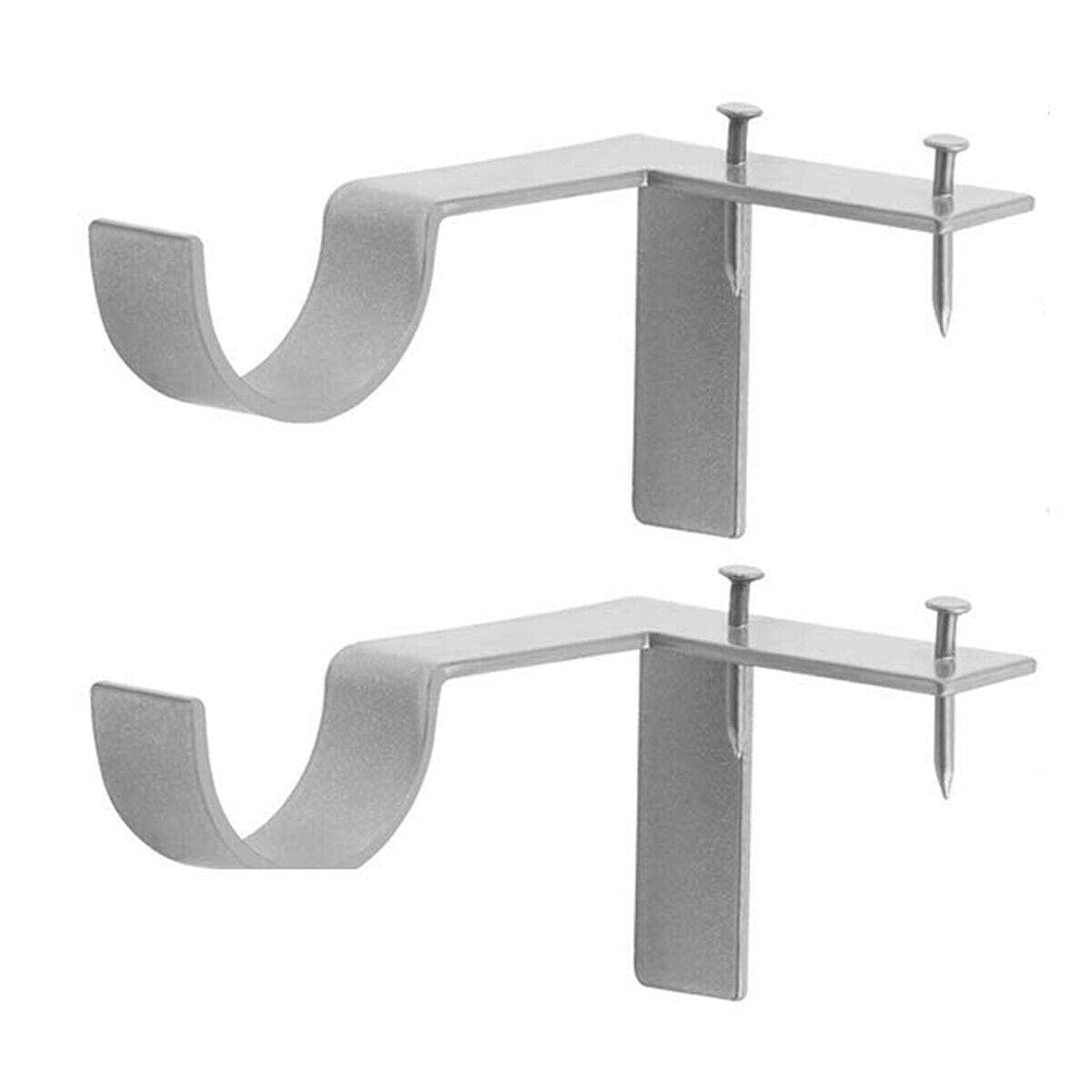 Stainless Steel Curtain Rod Holders - Heavy Duty Window Frame Brackets for Hanging Curtains, Shelves, Plants & Pictures | Perfect for Living Room, Bedroom & Home Decor