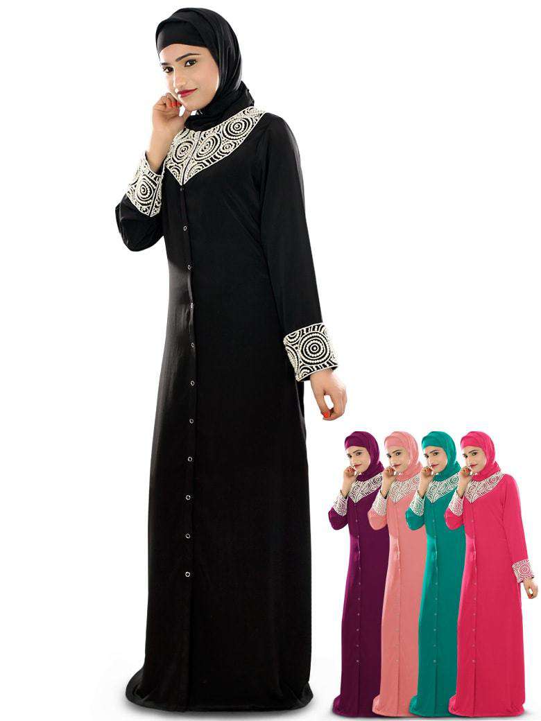 Iqra Black Burqa - Islamic Full Cover Abaya for Women - Modest Prayer Dress for Mosque & Daily Wear