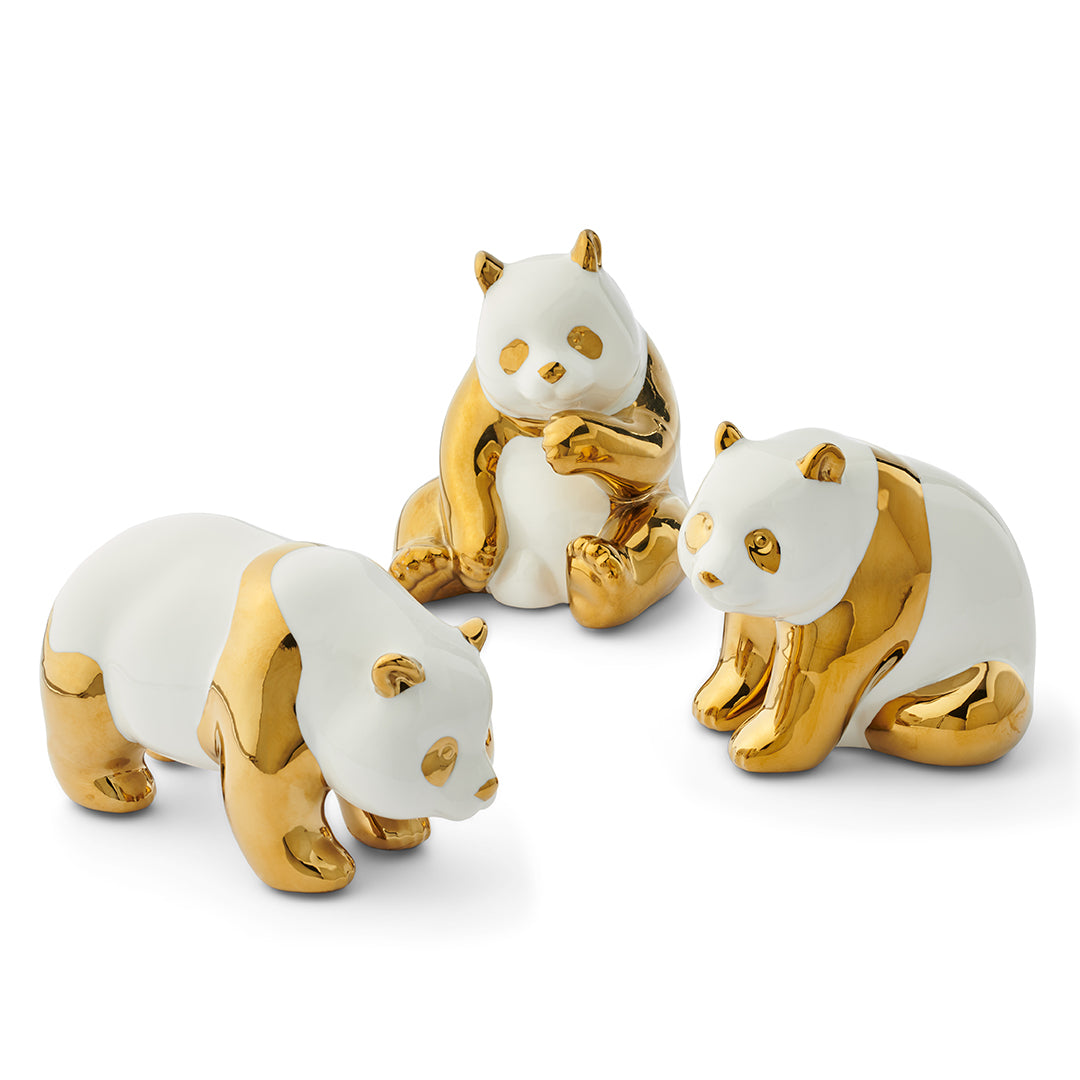 Panda Family Set of 3 - Cute Panda Plush Toys for Kids, Soft Stuffed Animal Collection for Bedroom Decor, Nursery, and Gift Giving
