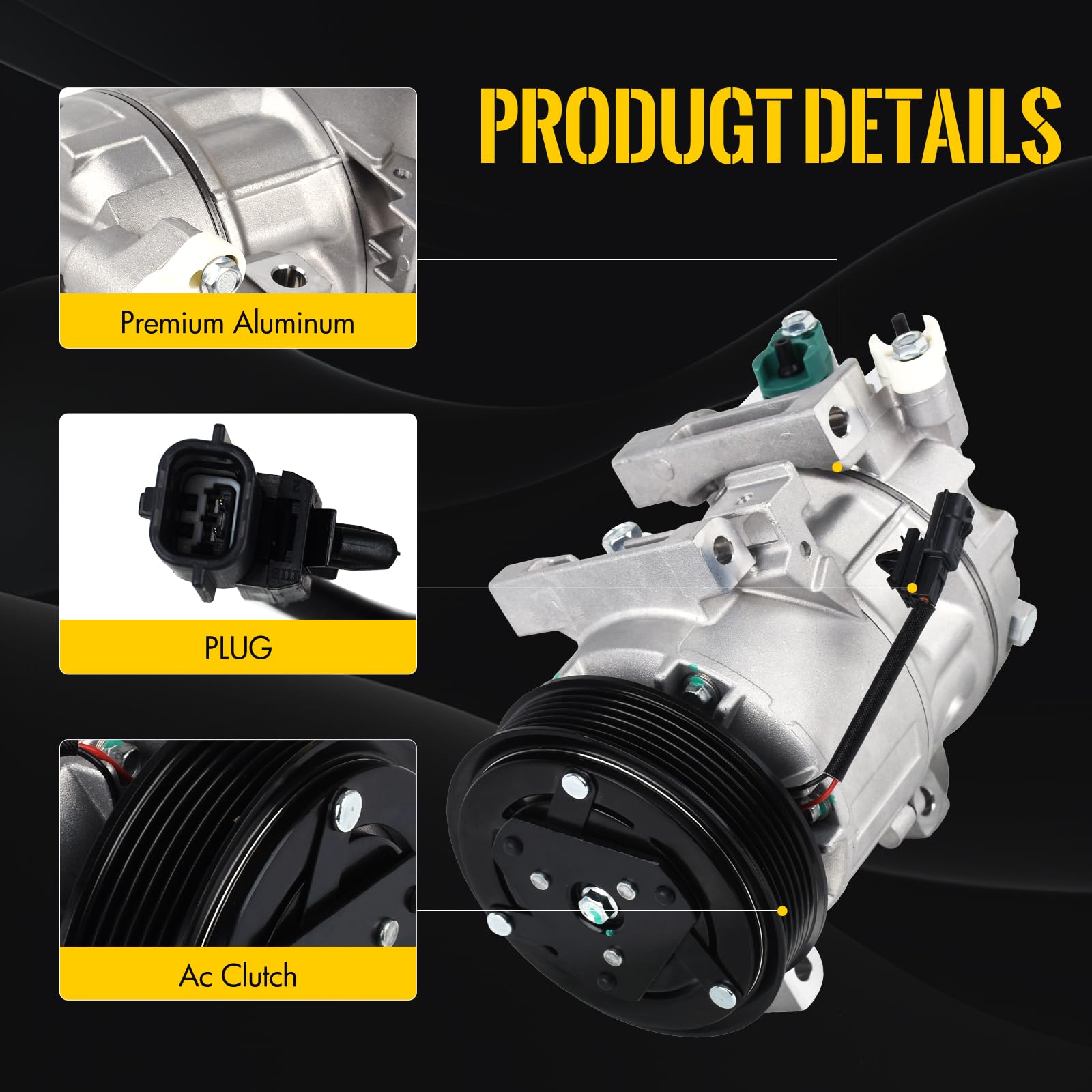 KUSATEC CO 29074C AC Compressor Replacement for Nissan Altima 2013-2018 2.5L - High Performance Air Conditioning Compressor for Summer Cooling & Long Drives