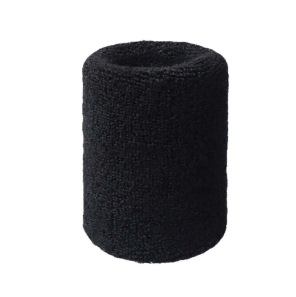 Breathable Cotton Terry Cloth Sweat Wristbands for Men & Women - Stretchy Sports Wrist Bands for Workout, Tennis, Basketball, Running & Gym - Moisture Wicking Sweatbands for Athletes (Black) - Perfect for High-Intensity Training & Outdoor Sports