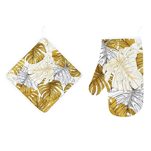 Golden White Leaves Tropics Style