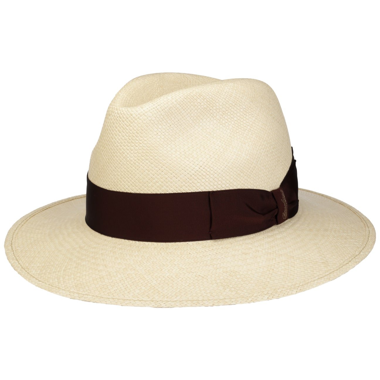 Borsalino Premium Bogart Panama Hat for Men - Classic Straw Fedora for Summer, Beach, and Outdoor Activities