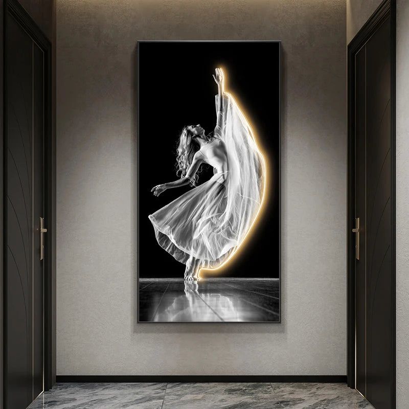 Girl Dance Art LED Wall Lamp - Modern Home Decor Lighting for Bedroom, Living Room & Nursery - Perfect for Interior Decoration & Mood Lighting