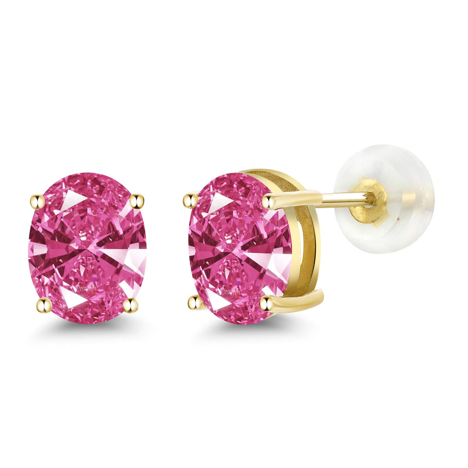 14K Gold 8X6MM Oval Birthstone Stud Earrings for Women & Men | Genuine Gemstone Jewelry Gift for Anniversary, Birthday & Special Occasions