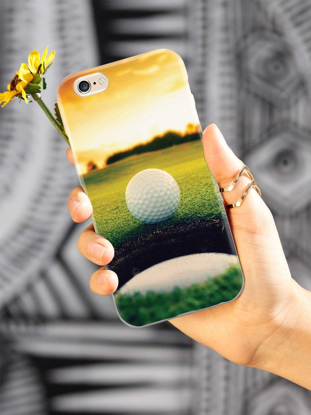 Inspired Cases - iPhone 12 Case Compatible with 6.1 Inch - 3D Textured Protective Cover with Shockproof Design - Golf Ball Sunset Pattern - Perfect for Outdoor Activities, Travel & Daily Use