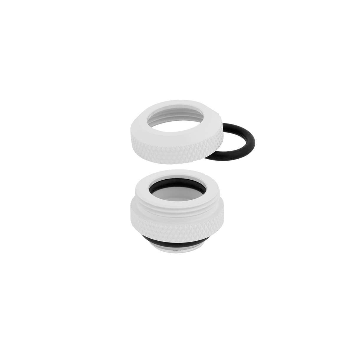 Corsair Hydro X Series XF Hardline 12mm Compression Fittings - 4 Pack (White) | Premium PC Water Cooling Components for Custom Gaming Rigs & Workstations
