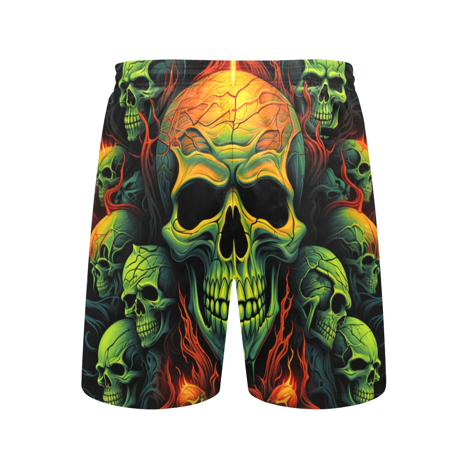 Poisonous Skulls Beach Shorts for Men - Trendy Swim Trunks with Skull Print - Perfect for Summer, Pool Party & Vacation
