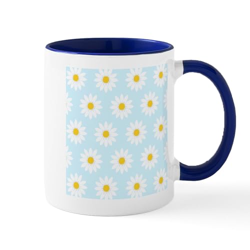 White/Navy Inside - Daisies' Mug