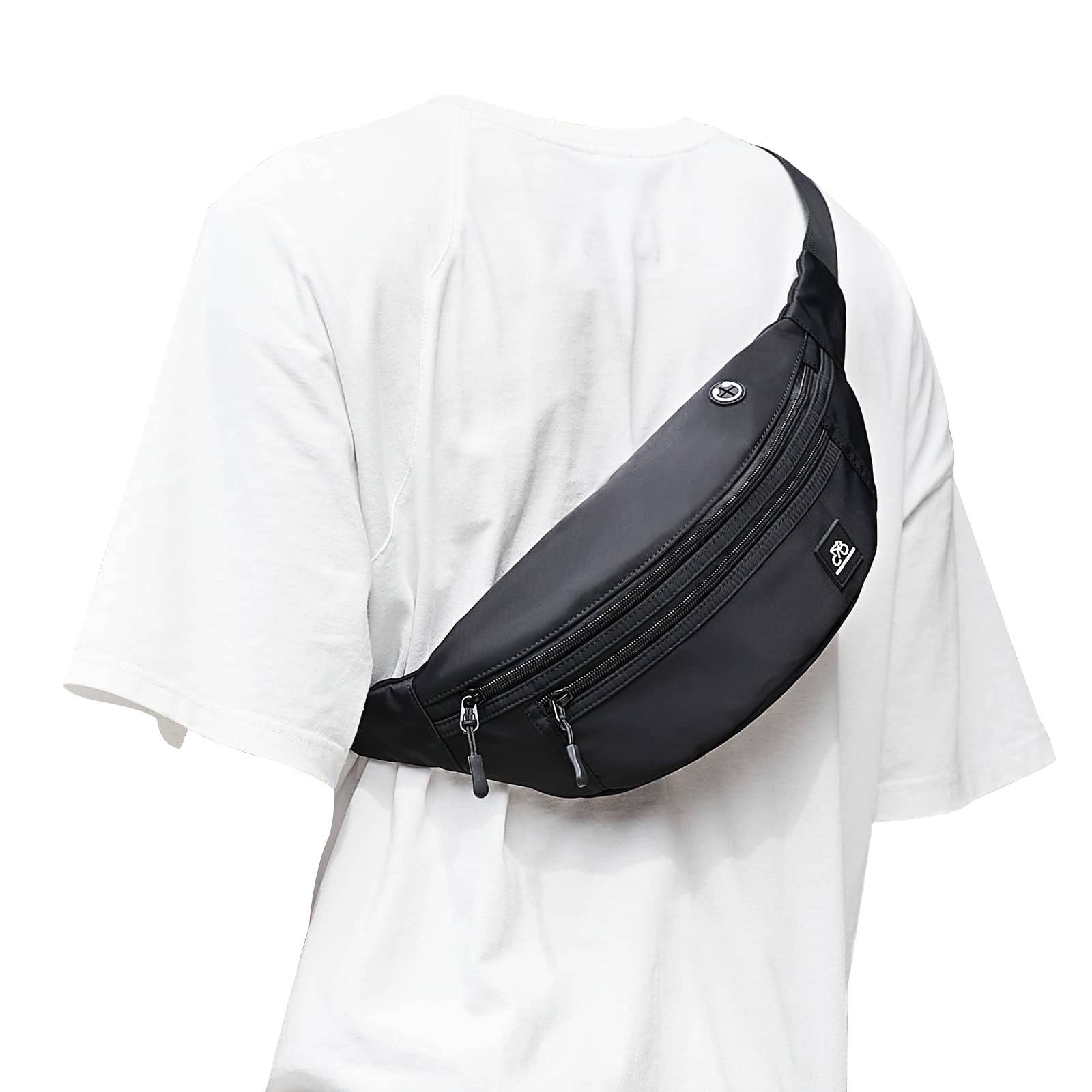 Waterproof Fanny Pack for Men & Women - Running Belt Waist Bag with Adjustable Strap, Fashionable Crossbody Bag for Travel, Hiking & Outdoor Activities | Black