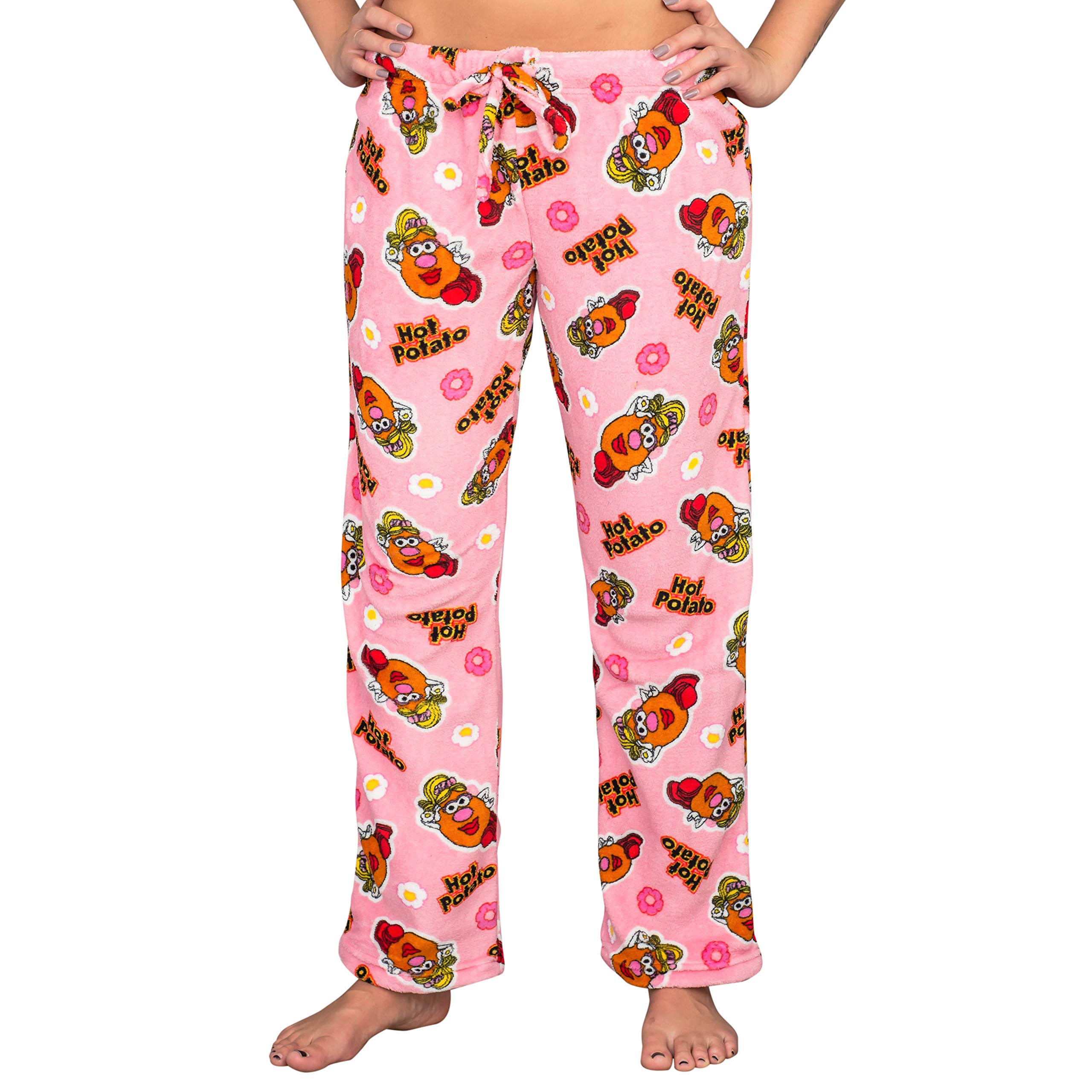 Mr Potato Head Pink Hot Potato Plush Lounge Pants for Women - Soft & Comfortable Sleepwear Pajama Bottoms - Perfect for Relaxing at Home, Lounging & Sleepovers