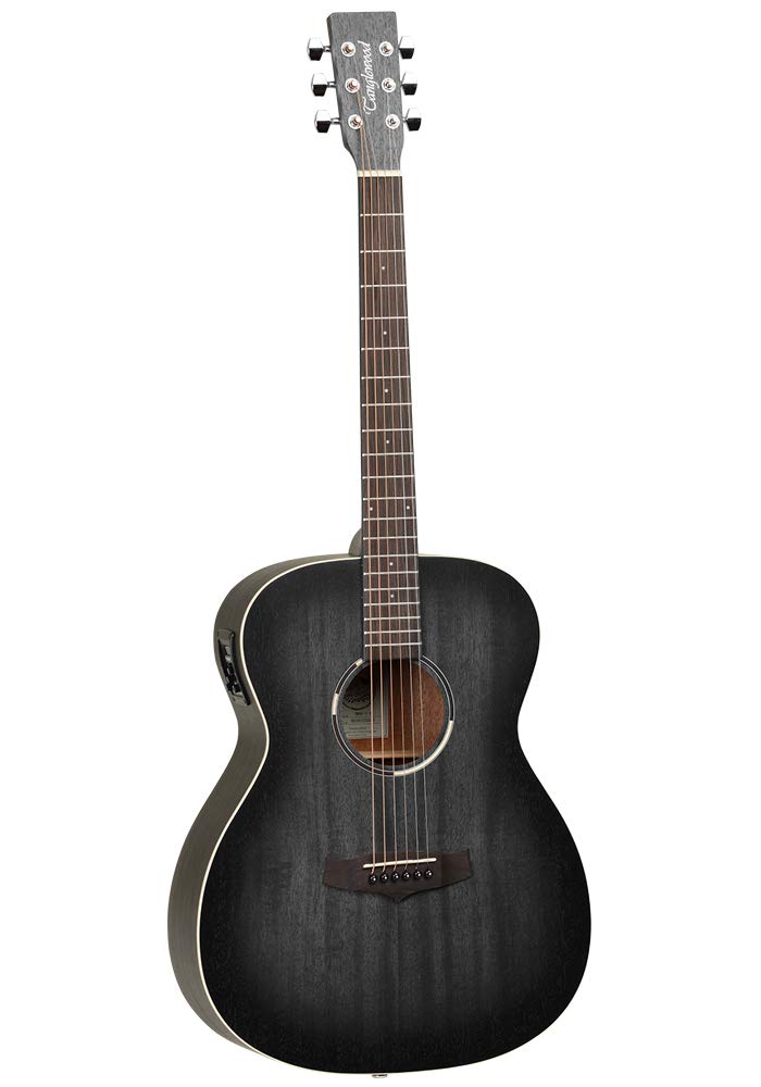 Tanglewood TWBBOE Blackbird Folk Acoustic-Electric Guitar with Built-in Tuner - Smokestack Black | Perfect for Stage Performances, Studio Recording & Traveling Musicians