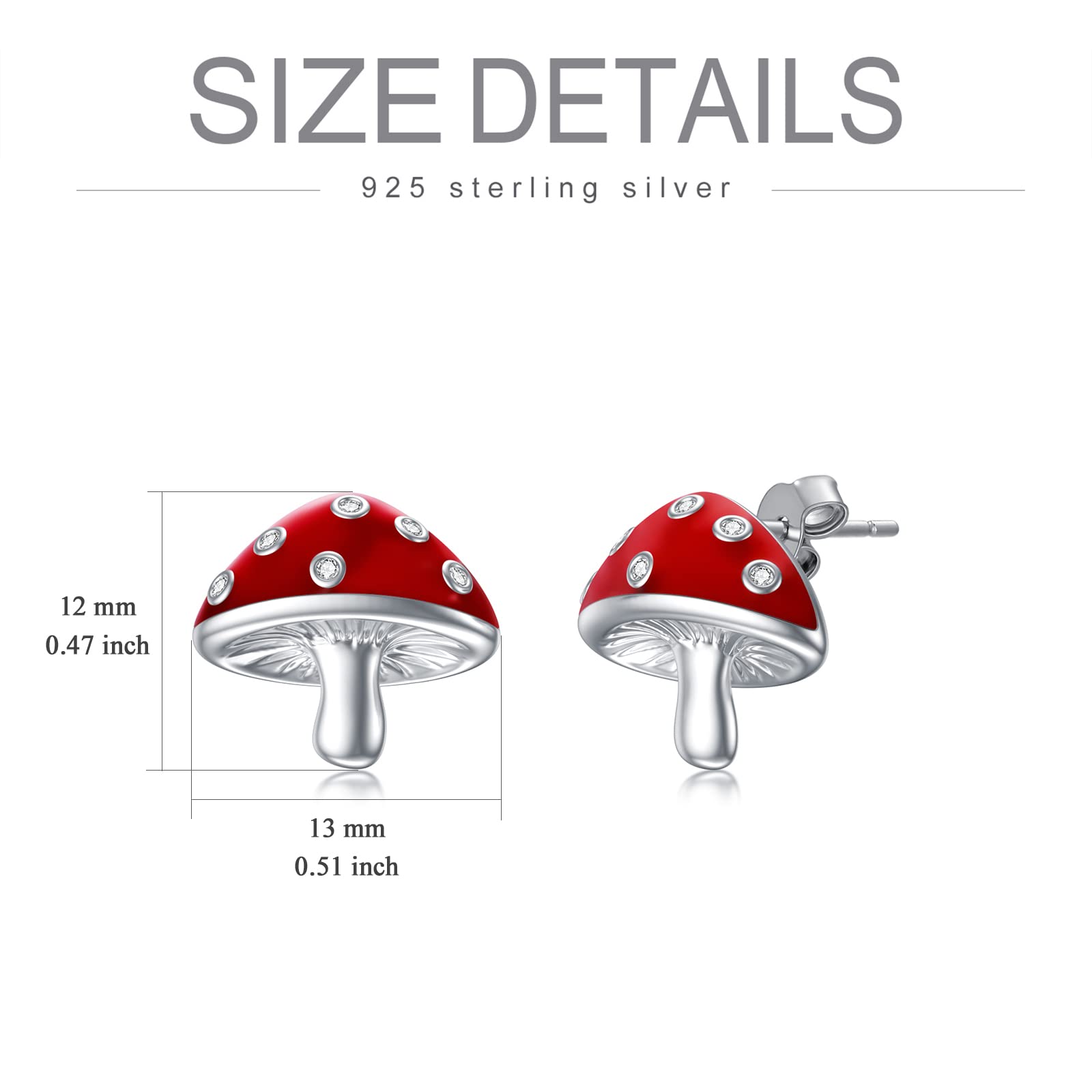 Sterling Silver Fruit Stud Earrings - Cherry, Lemon, Watermelon, Pineapple, Strawberry, Mushroom, Cheese, Cupcake & Donut Designs | Hypoallergenic Jewelry Gifts for Women & Girls | Perfect for Everyday Wear, Parties & Unique Fashion Statements