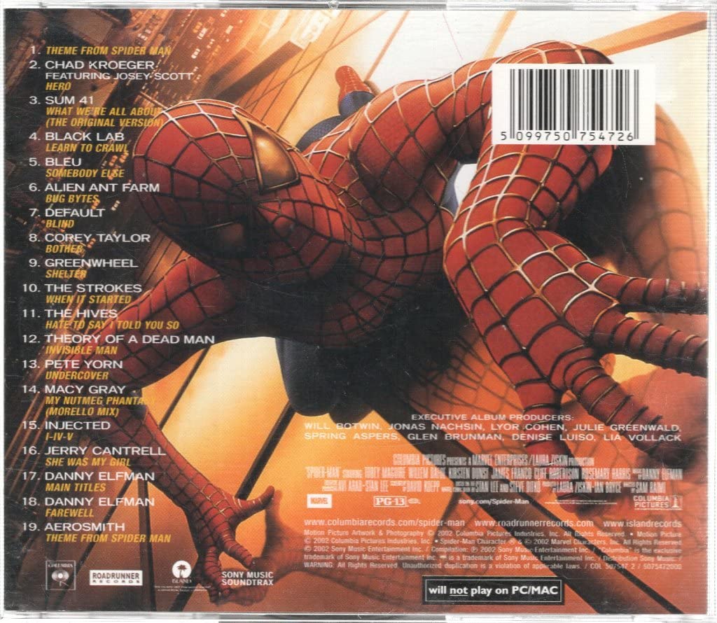 Original Soundtrack - Spider-Man: Music From And Inspired By The Movie - Perfect for Movie Nights, Gaming, and Superhero Fans