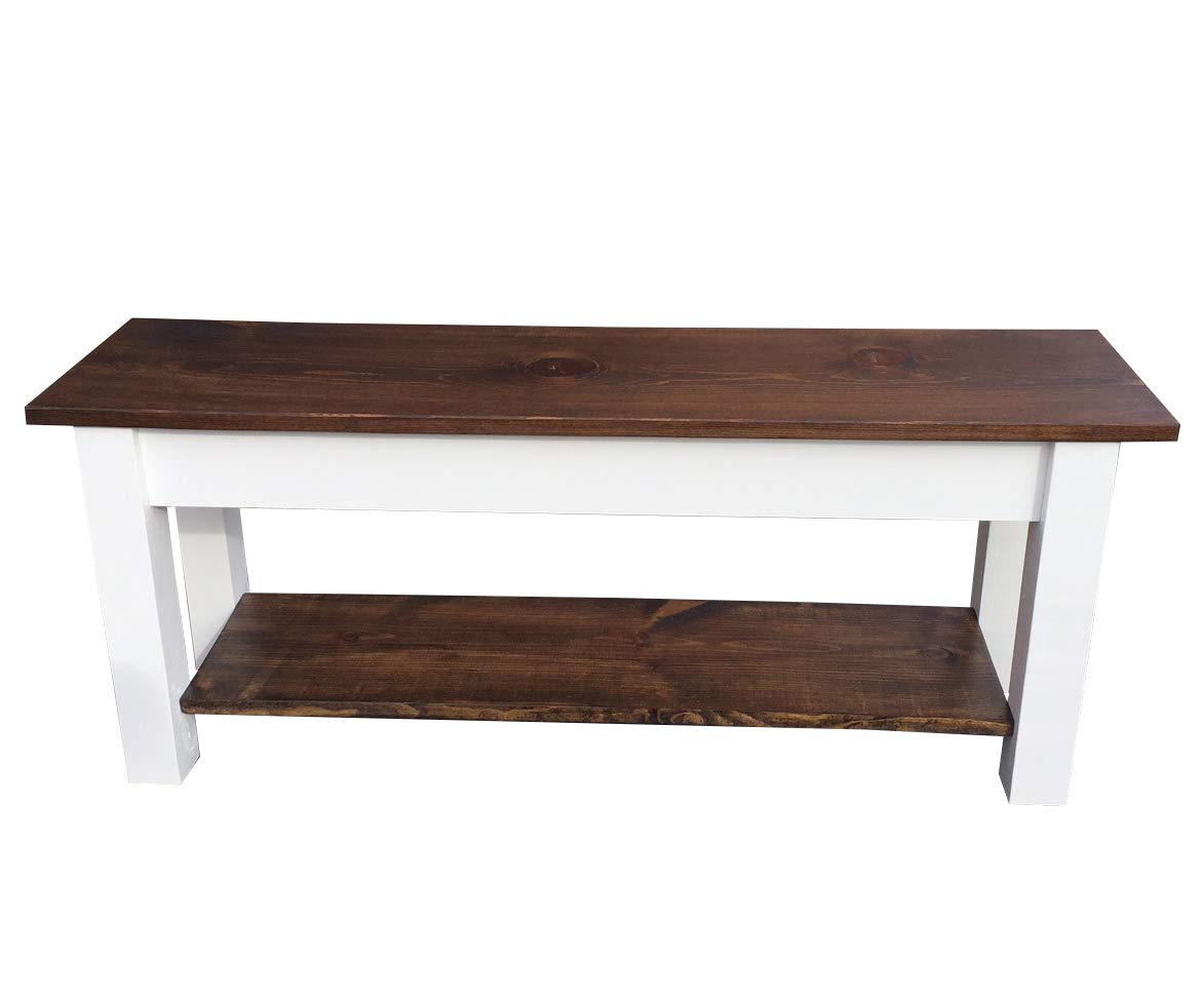 Colonial Harvest Bench with Shelf - 54