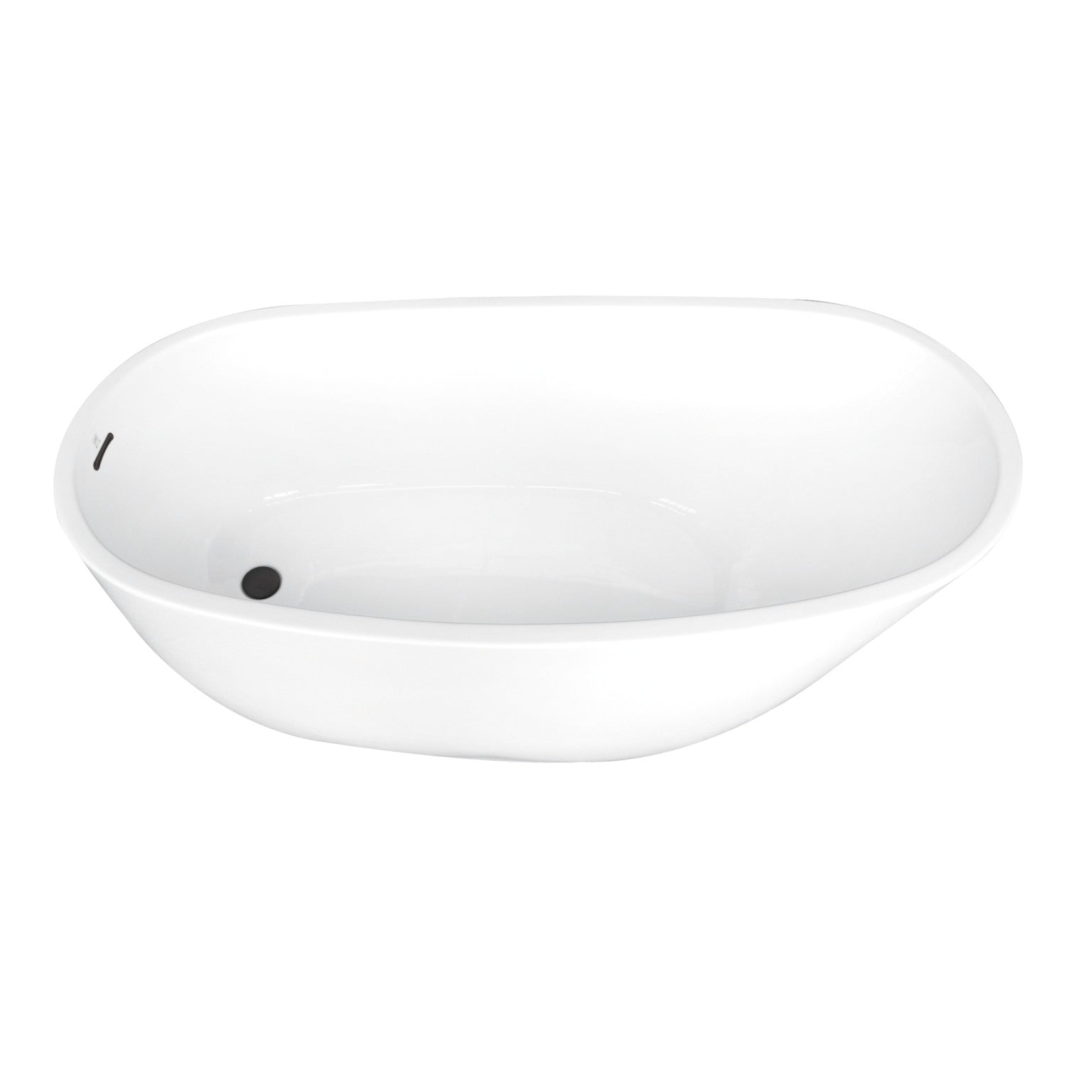Aqua Eden 68 Inch Acrylic Oval Freestanding Bathtub - Glossy White/Matte Black Slipper Tub with Drain - Perfect for Luxury Bathrooms & Spa Retreats