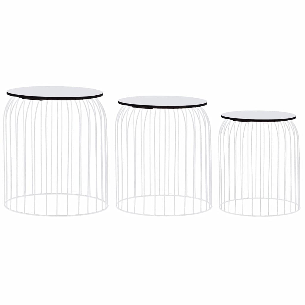 3-Piece Round Coffee Table Set - White Modern Living Room Tables for Side, Bedside & Coffee Table Use | Perfect for Small Spaces & Home Decor