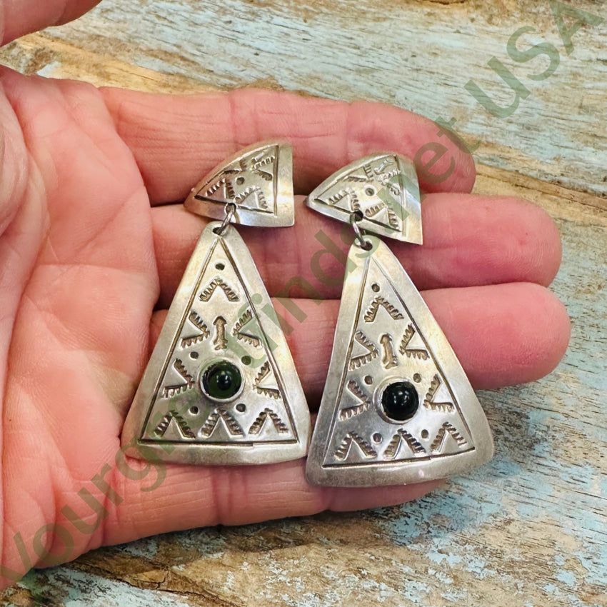Sterling Silver Southwestern Onyx Dangle Earrings - Handmade Mexican Jewelry for Women | Perfect for Boho, Western & Festival Fashion