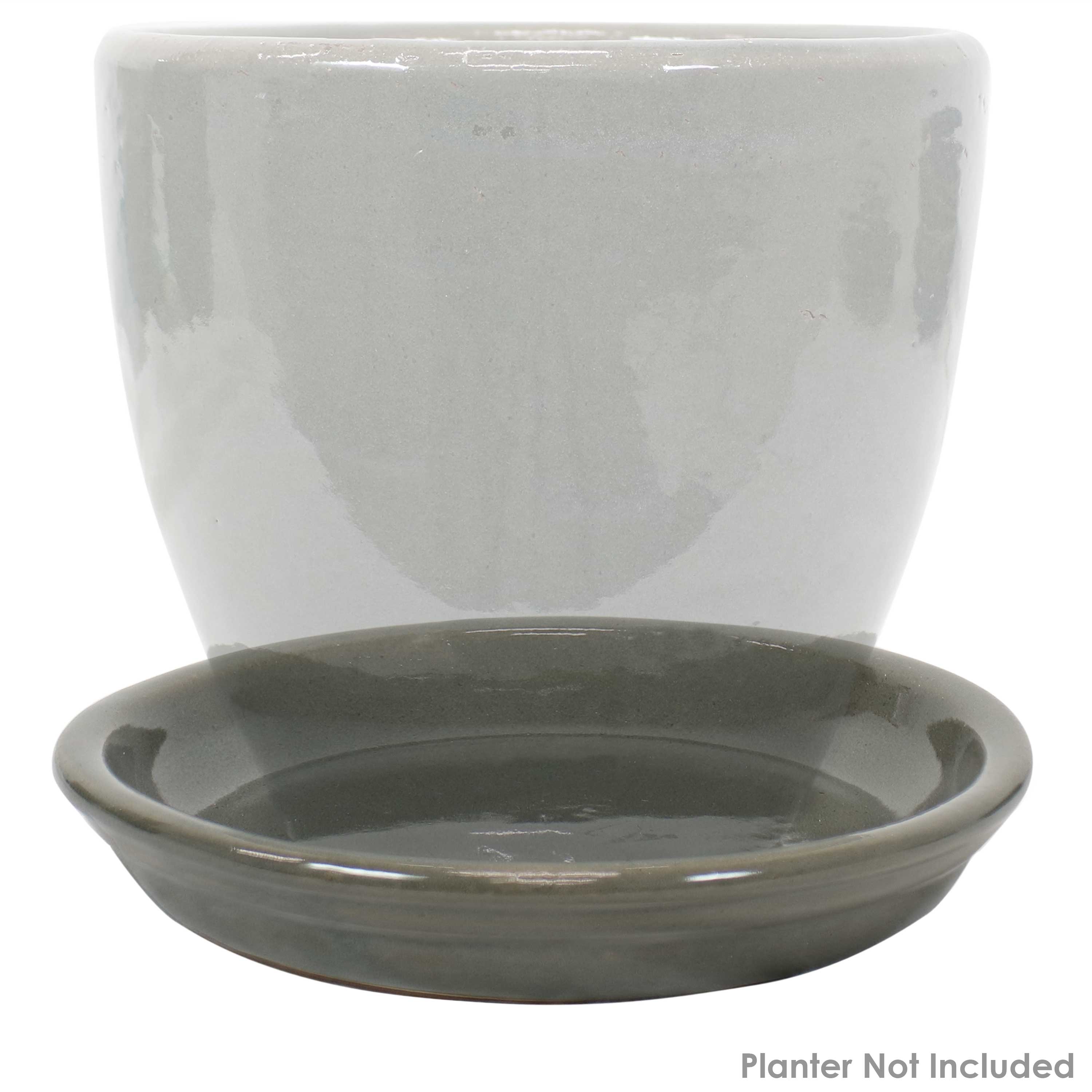 Sunnydaze 4-Pack Glazed Ceramic Plant Saucers for Indoor & Outdoor Potted Plants – Perfect for Home, Garden, and Patio Decor