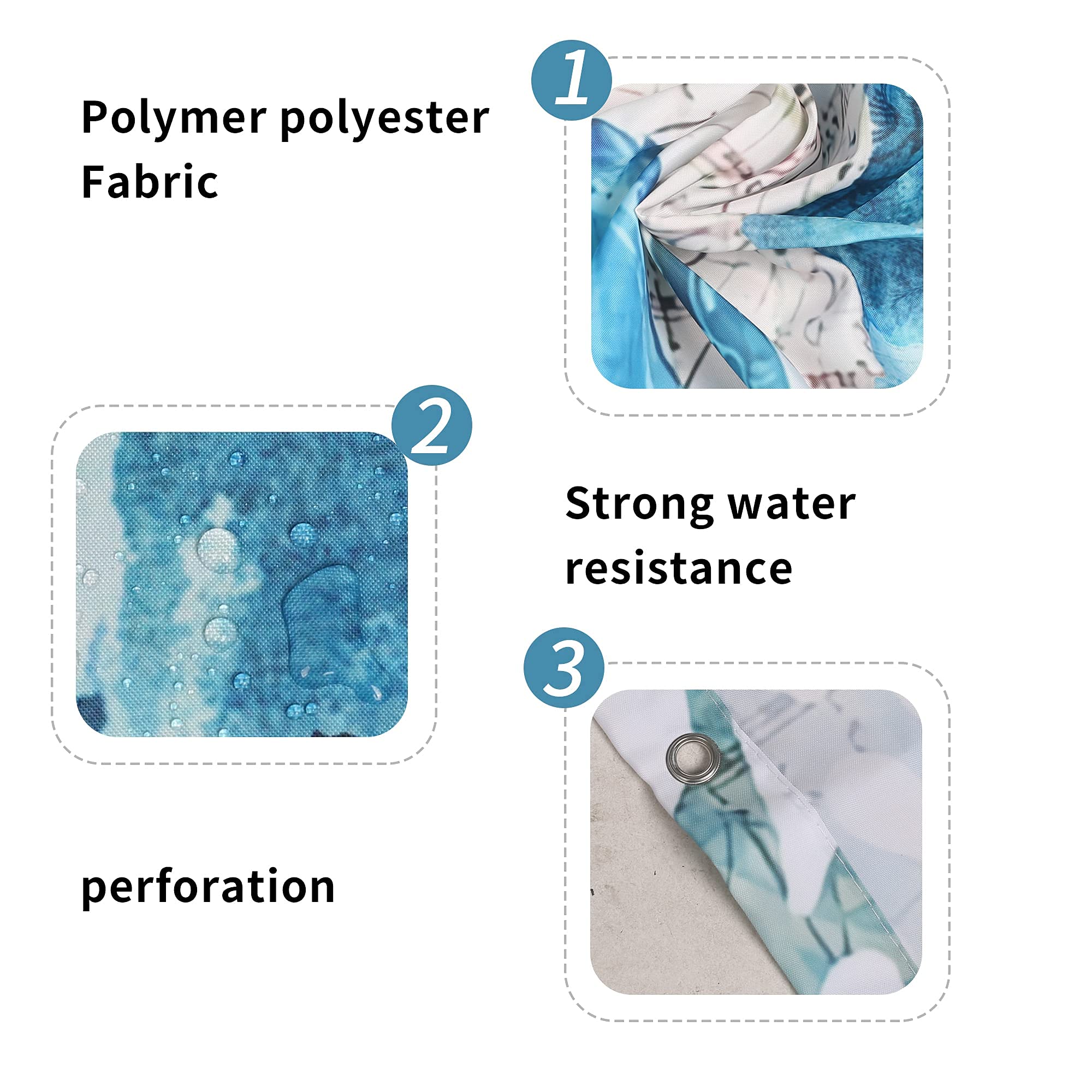Nautical Blue Sea Turtle Bathroom Set - Waterproof Shower Curtain with 12 Hooks, Bath Mat & Accessories | Coastal Bathroom Decor for Beach House or Ocean Theme | Durable Fabric Bathroom Essentials
