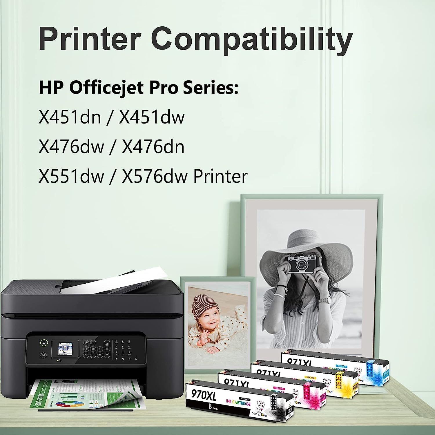 HP 970XL 971XL Compatible Ink Cartridges (4-Pack) - Replacement for HP OfficeJet Pro X476dw/X576dw/X451dw/X551dw/X451dn/X476dn Printers - High Yield Printing for Home & Office Documents, Photos, and Reports