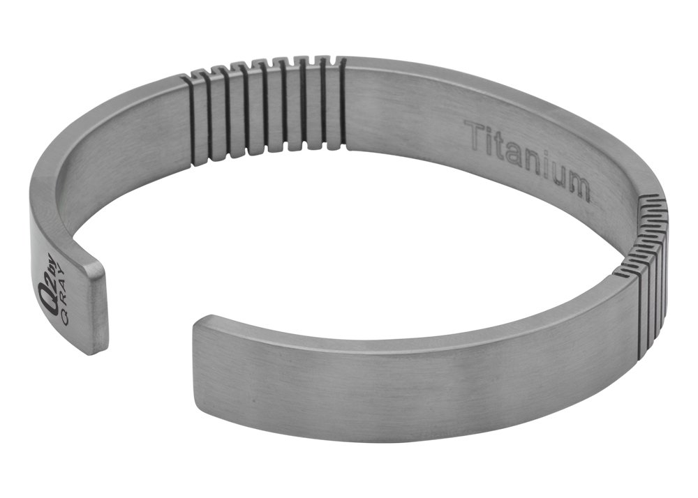 QRAY Q2 Pure Titanium Golf & Athletic Bracelet for Men & Women - 100% Hypoallergenic C-Shaped Wellness Jewelry - Perfect for Golf, Sports & Everyday Wear