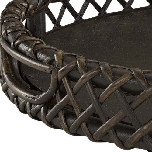 Artwood Aspen Round Tray - Handcrafted Wooden Serving Tray with Antique Finish for Coffee Table, Dining, or Home Decor