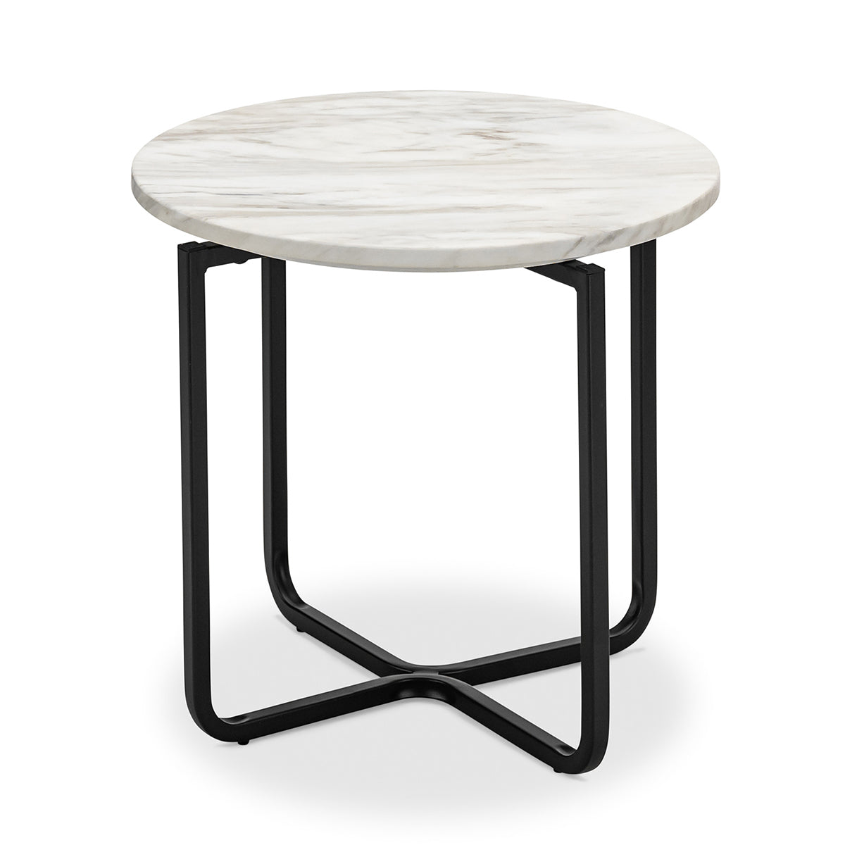 Round Marble Side Table - Modern & Elegant Accent Table for Living Room, Bedroom, or Office - Durable & Stylish Home Decor Furniture