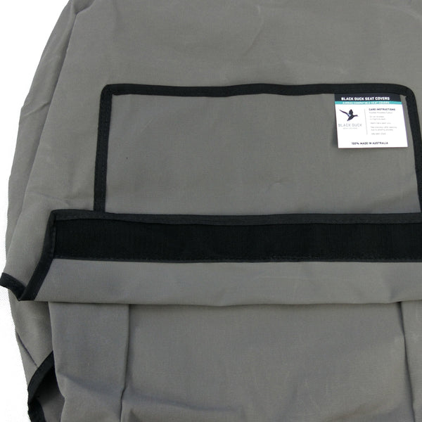 Black Duck Canvas Console & Seat Covers for VW Amarok W580/W580S 2021-2022 - Durable Grey Protective Covers - Perfect for Off-Roading, Camping & Work Trucks