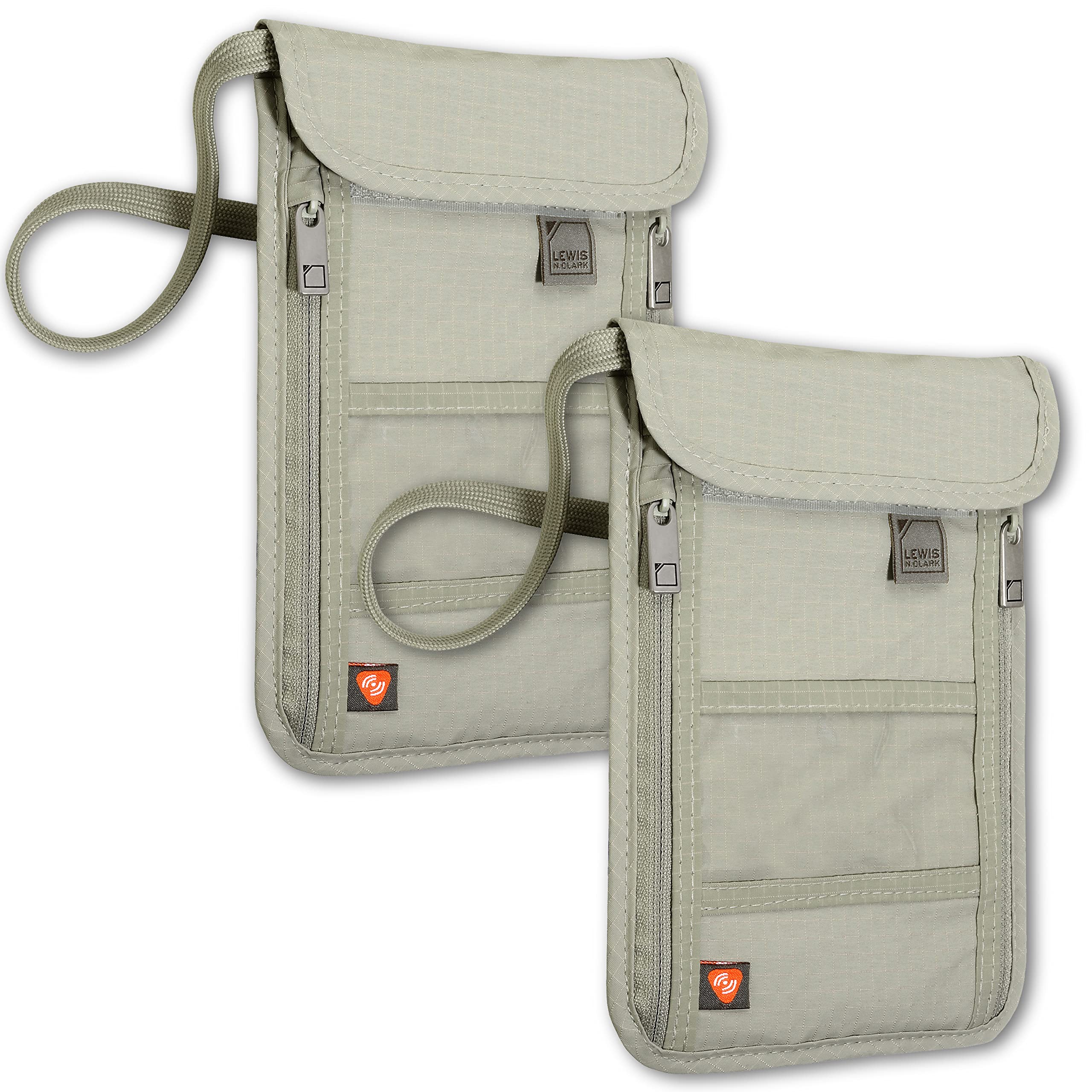 Lewis N. Clark RFID Blocking Stash Neck Wallet - Anti-Theft Travel Pouch & Passport Holder for Women & Men (Tan/Tan, One Size) - Perfect for Airports, Sightseeing & International Trips