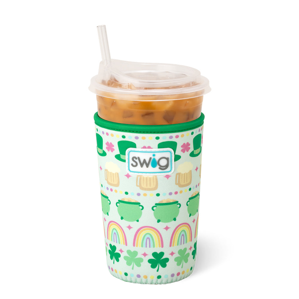 Lucky Charm Medium Iced Cup Coolie - Insulated Coffee Sleeve for 16oz 20oz Tumblers, Cute Kawaii Cup Holder for Iced Coffee, Bubble Tea, Smoothies - Perfect for Office, Travel, and Summer Drinks