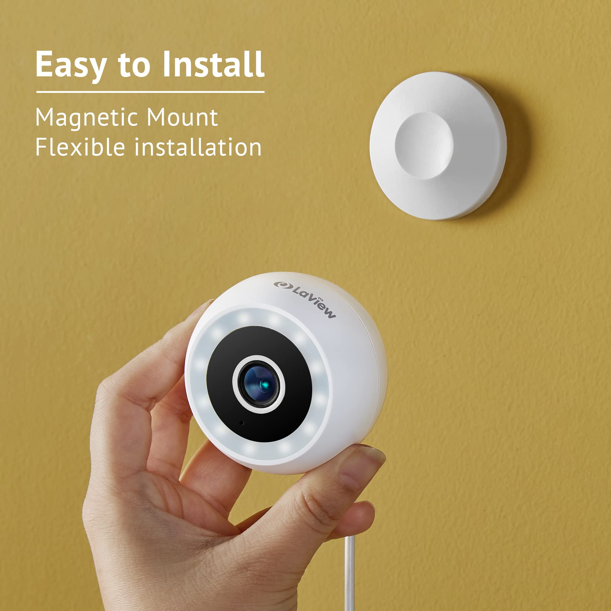LaView 4MP 2K Outdoor Indoor Security Camera - Wired IP65 Weatherproof, Starlight Sensor & 100ft Night Vision, Motion/Person Detection, 2-Way Audio, Spotlight, Alexa Compatible for iOS/Android/Web - Perfect for Home, Office, and Business Surveillance