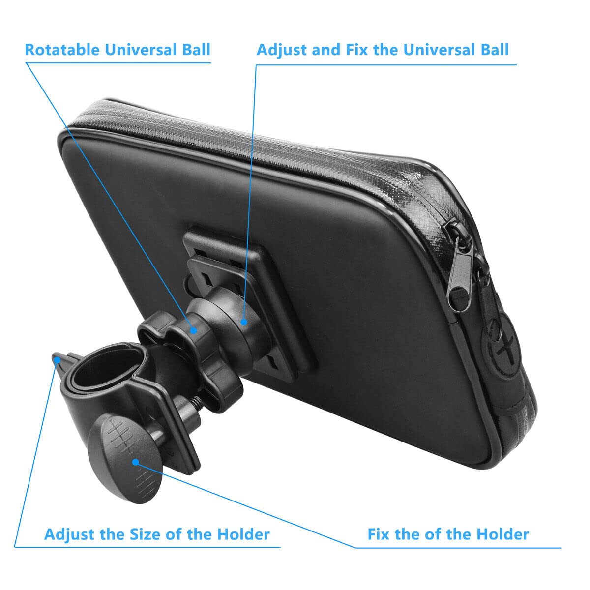Waterproof Bike Phone Holder - Universal Motorcycle & Bicycle Handlebar Mount for iPhone 13/12, Samsung & Android Phones - Perfect for Cycling, Commuting & Outdoor Adventures