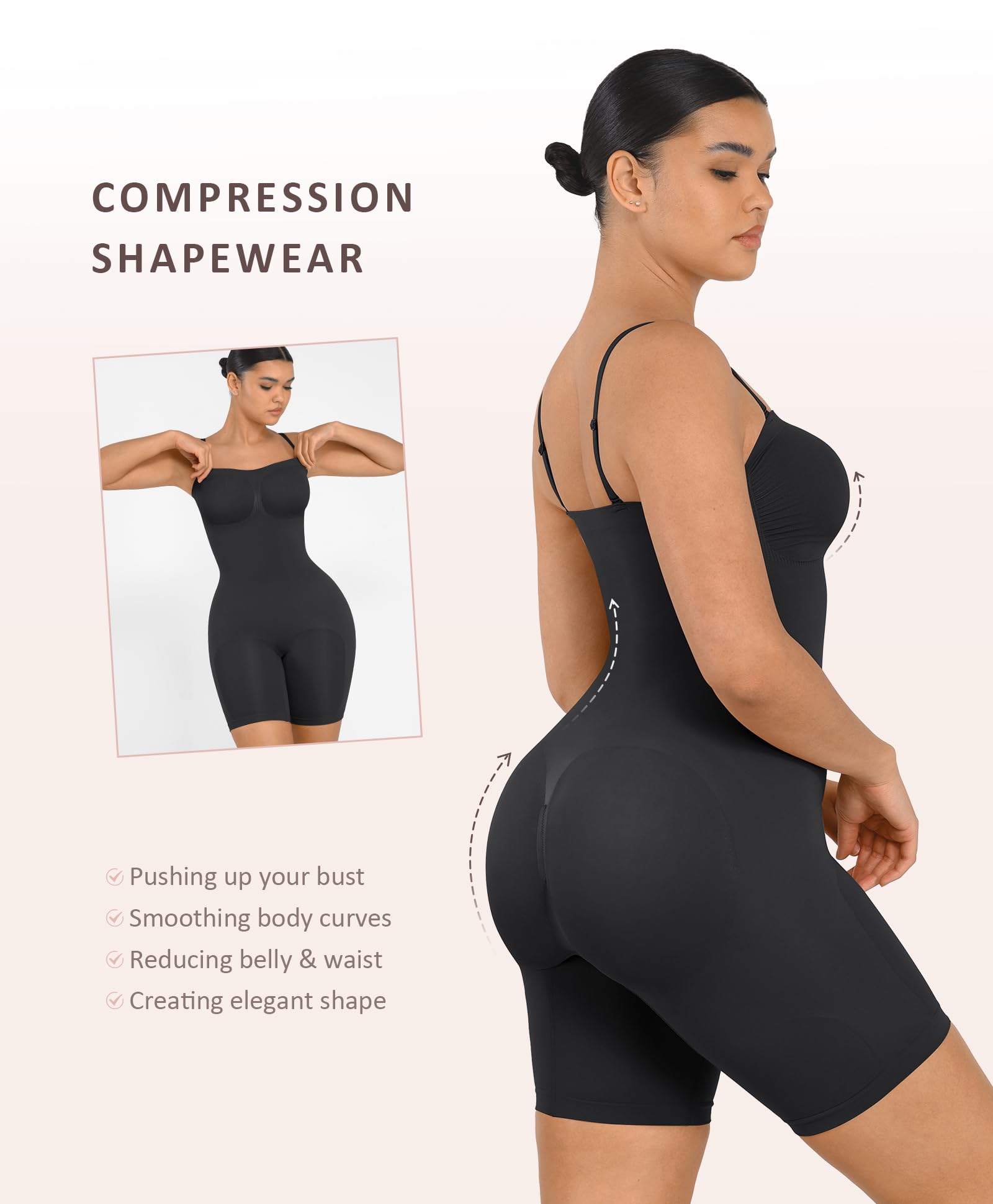 FeelinGirl Women's Tummy Control Shapewear Bodysuit - Strapless & Seamless Body Shaper with Removable Straps | Perfect for Wedding, Evening Dresses & Special Occasions