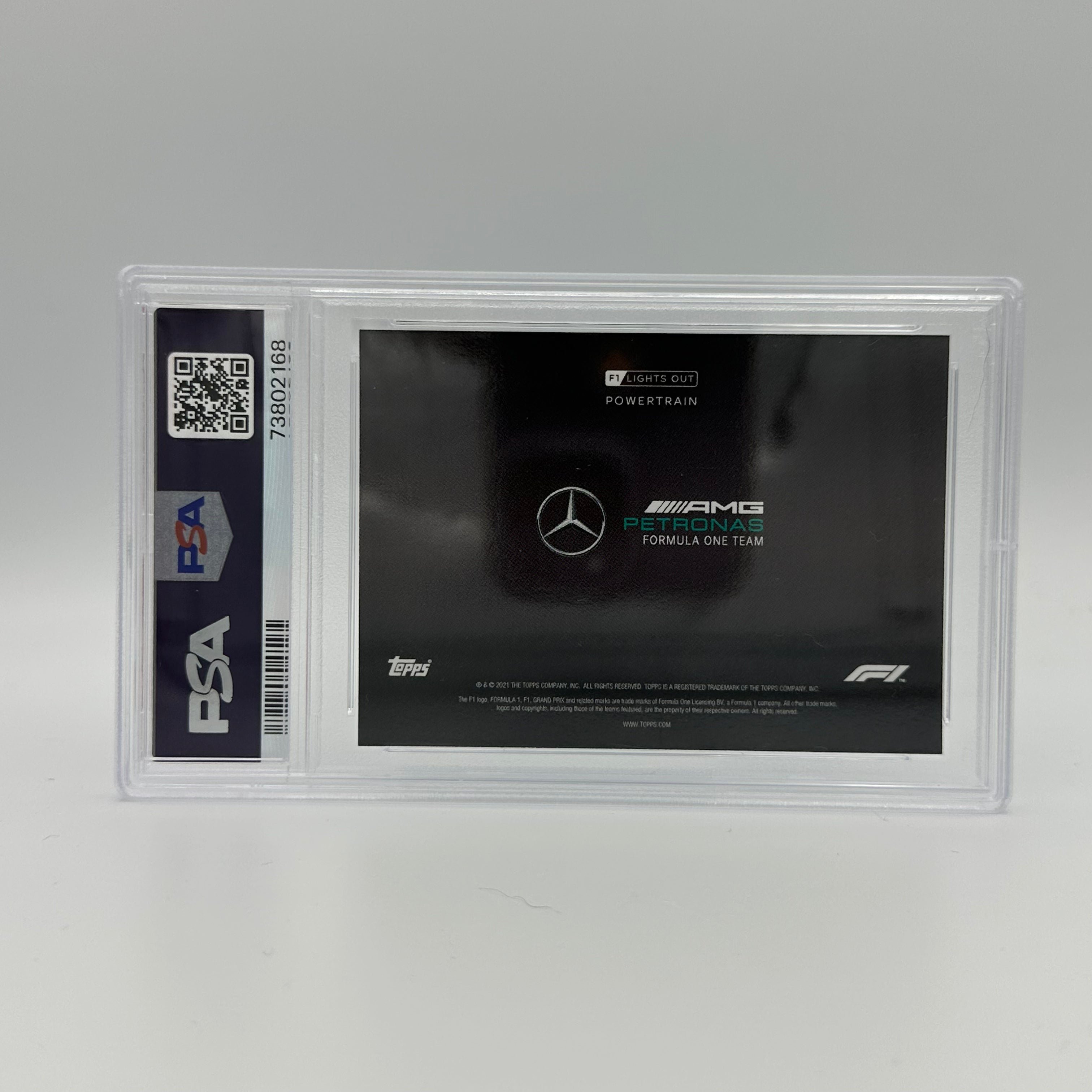 PSA 10 Graded 40/50 Mercedes AMG Petronas F1 Team PowerTrain Aqua Trading Card - Limited Edition Collectible for Formula 1 Fans & Sports Memorabilia Enthusiasts
