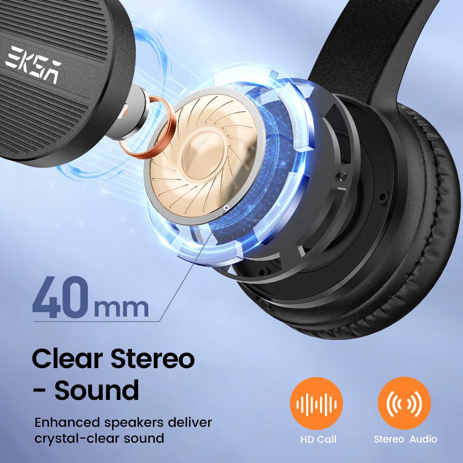 EKSA Wired Gaming Headset with Microphone for PC & Laptop - 3.5mm Noise Cancelling Headphones with Volume Control & Mic Mute - Lightweight Comfort for All-Day Office Work, Call Center, Skype Calls, Online Meetings & Remote Learning