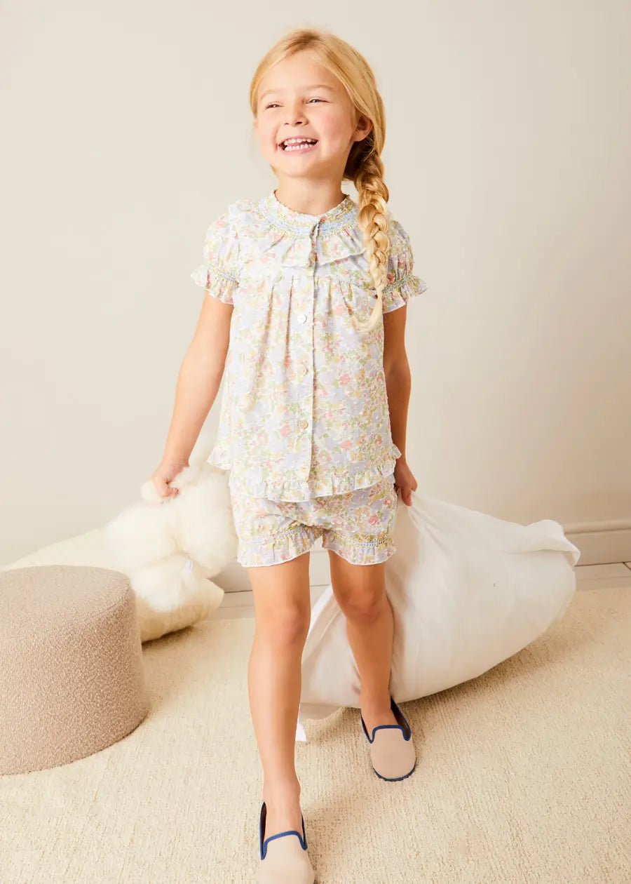 Clara Short Sleeve Toddler Girl Pajamas - Soft Cotton Sleepwear for Girls 2-4T | Perfect for Bedtime, Lounging & Travel