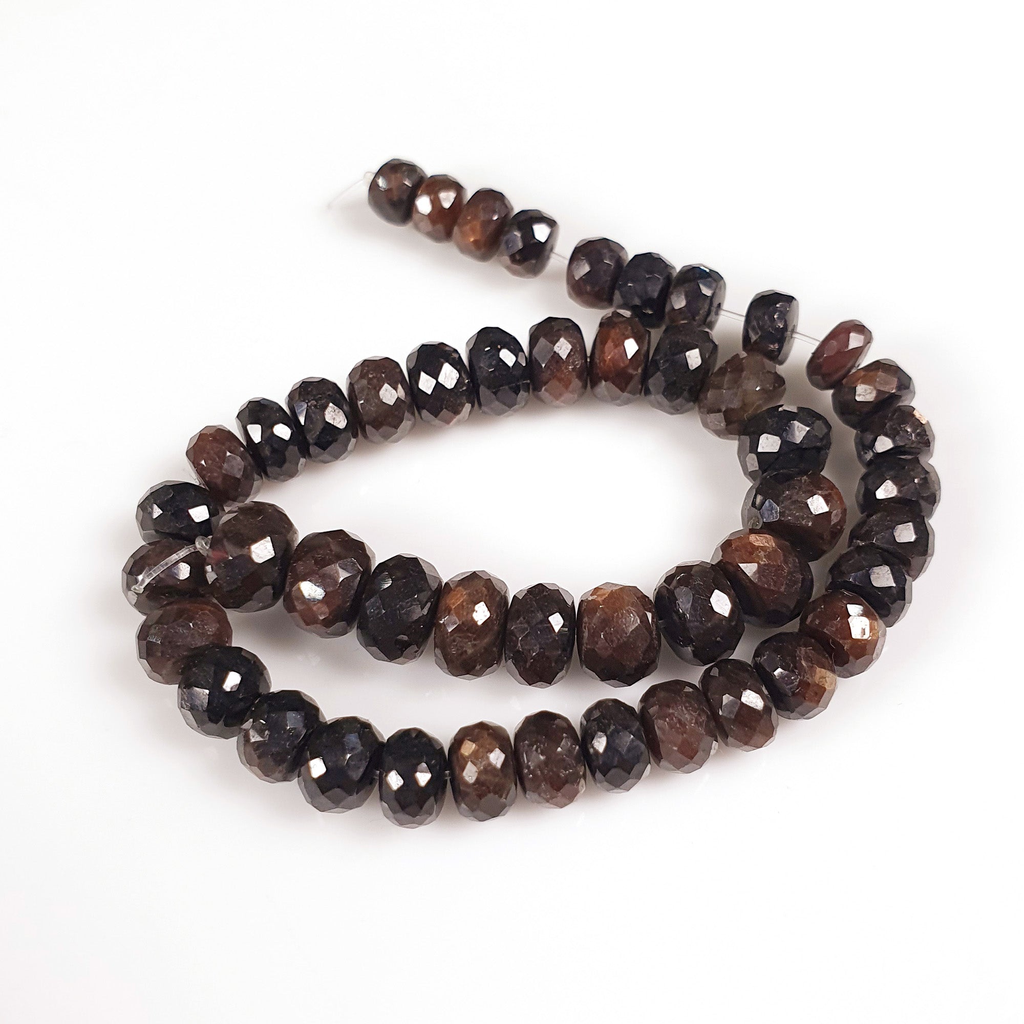 Natural Untreated Golden Brown Chocolate Sapphire Loose Beads - 48.50cts Checker Cut 6.5mm Rondelle 4mm-6mm for Necklace Making, Jewelry Design & DIY Crafts - Perfect for Boho, Wedding & Statement Jewelry