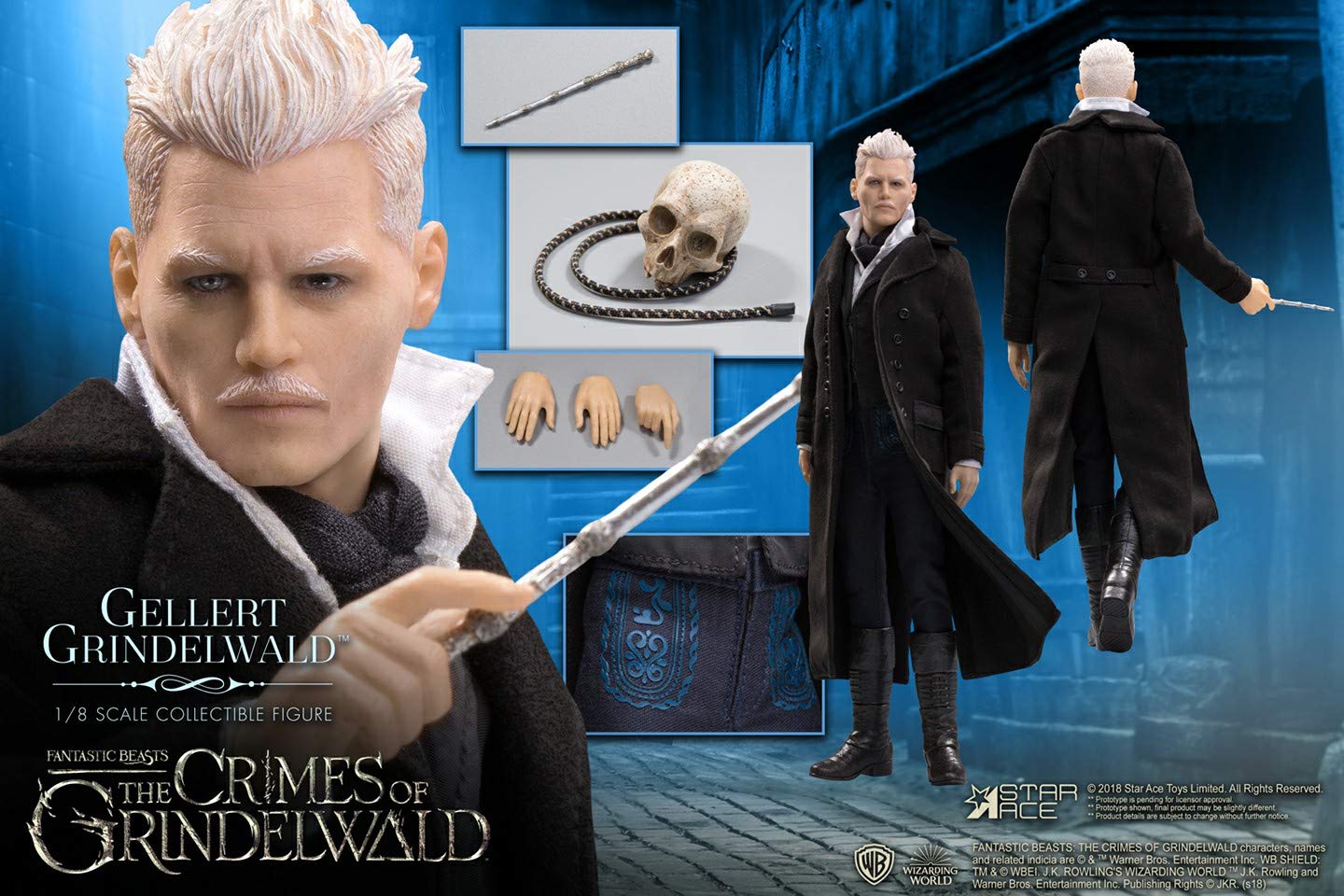 Fantastic Beasts: The Crimes of Grindelwald Gellert Grindelwald 1:8 Scale Collectible Action Figure by Star Ace Toys - Premium Multicolor Movie Character Model for Display & Collectors