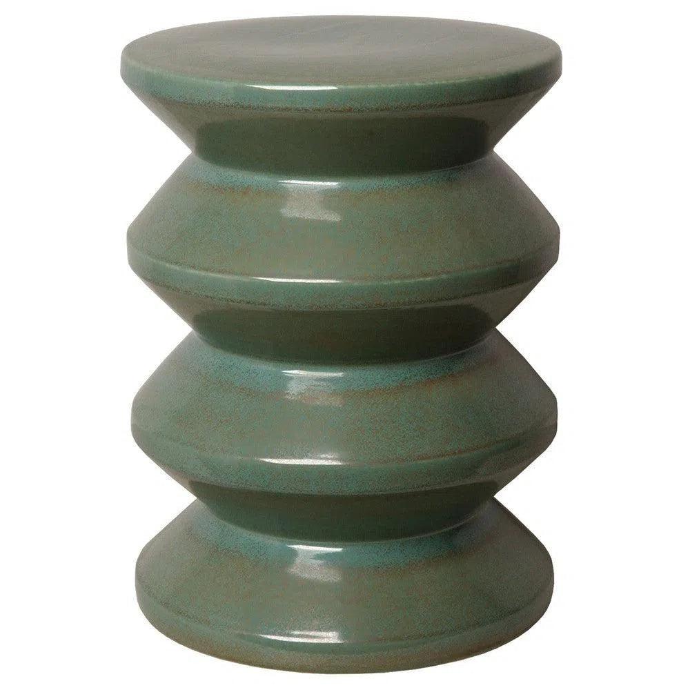 18 Inch Ceramic Garden Stool - Weatherproof Outdoor Patio Furniture for Garden, Balcony & Poolside Decor