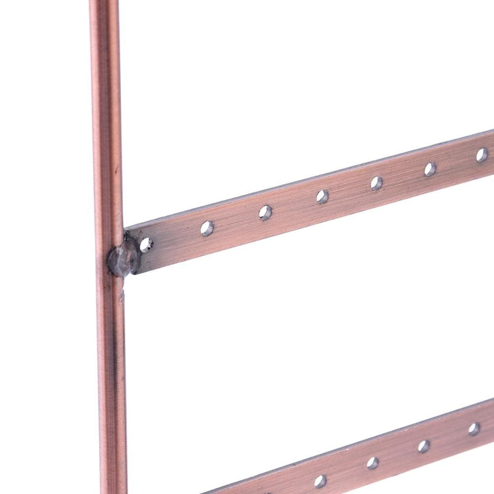 Red Copper 3-Tier Iron Earring Display Stand for Jewelry Organizer - Perfect for Boutique, Retail Store & Home Decor
