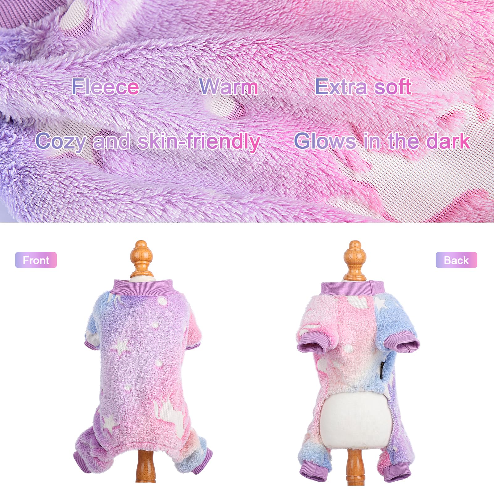 XXS Fleece Dog Sweater for Small Dogs - Winter Warm Pet Clothes with 4 Legs, Cozy Pajamas for Chihuahua & Yorkie, Pink Dog Apparel | Perfect for Indoor Lounging & Outdoor Winter Walks