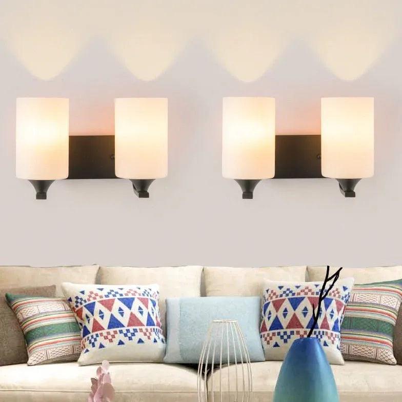Modern Frosted Glass Cylinder Wall Lights - Sleek & Contemporary Home Lighting for Living Room, Bedroom, or Hallway