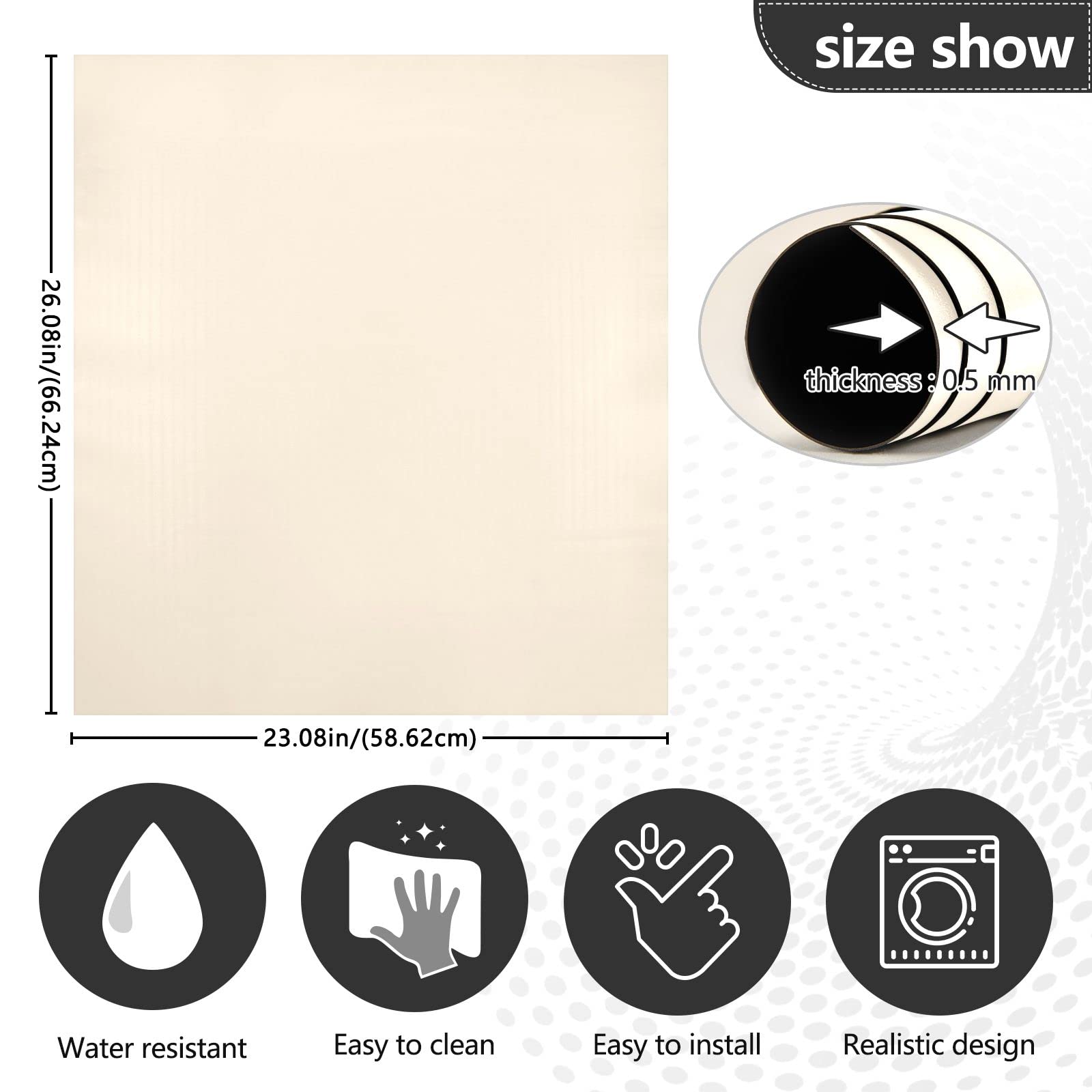 Bisque Magnetic Dishwasher Cover - Decorative Sticker Panel for Dishwasher & Fridge - Waterproof Kitchen Decoration - Perfect for Home, Apartment & RV Use
