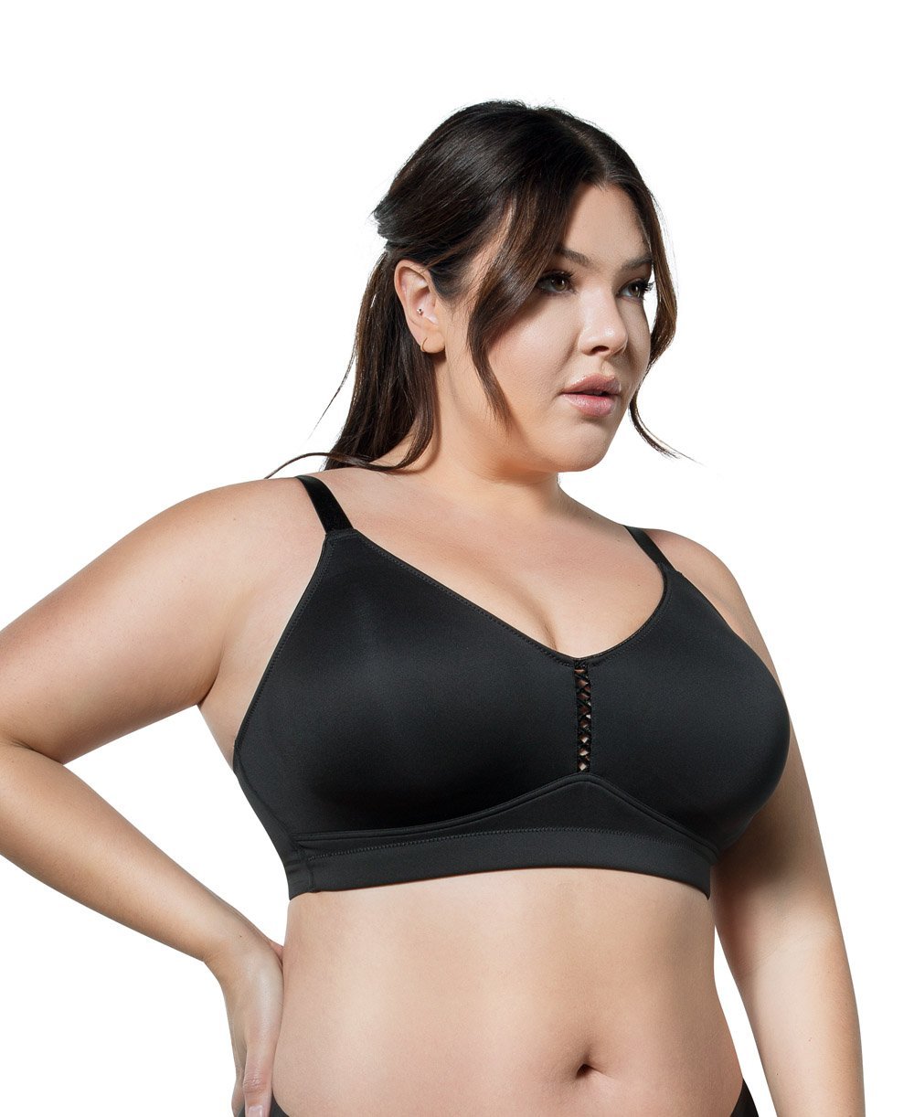Parfait Erika Bralette Bra - Comfortable Wireless Lace Bralette in Black | Perfect for Everyday Wear, Lounge & Sleep