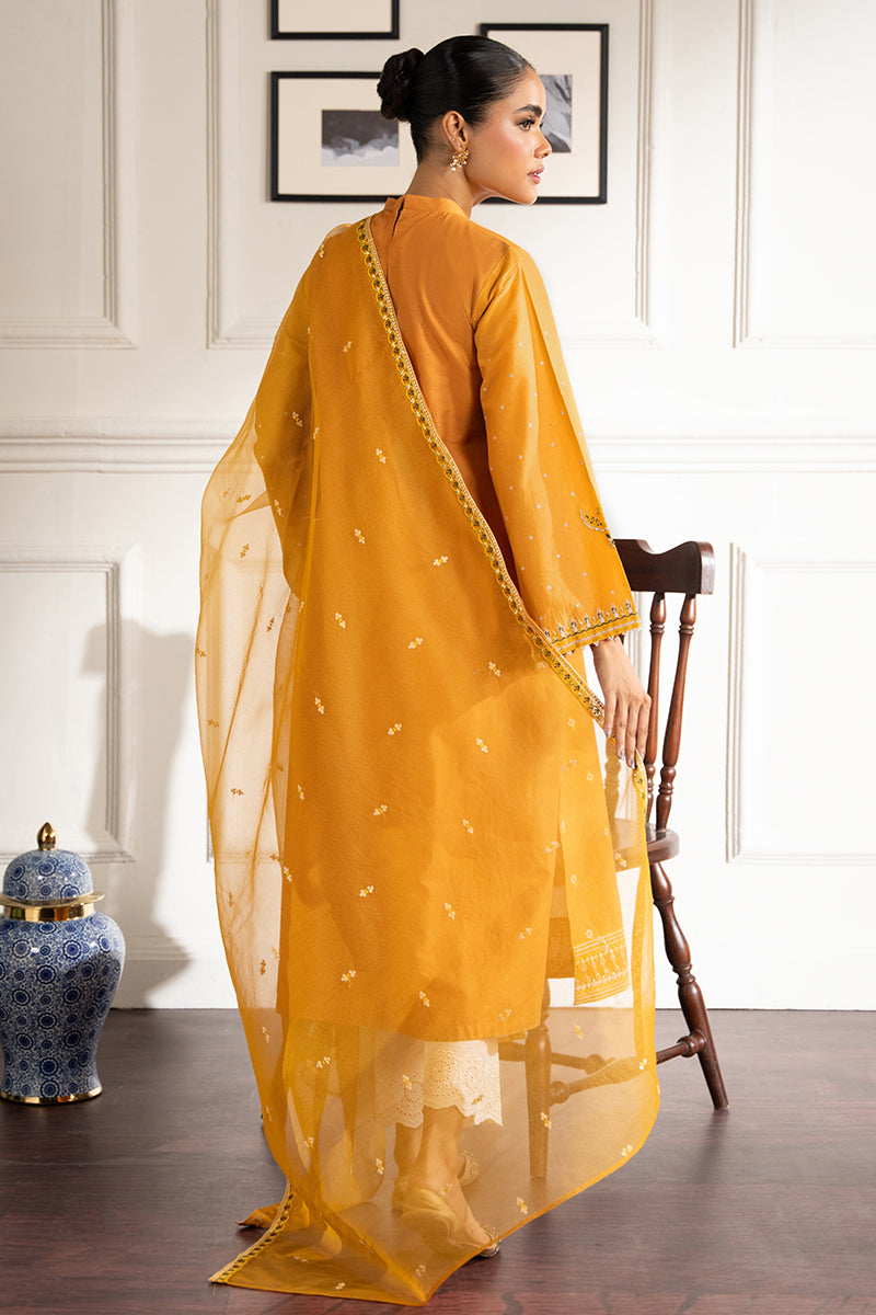 HONEY GOLD 2 Piece Women's Ethnic Outfit Set (Kurta Shirt & Dupatta Scarf) - Traditional Indian Pakistani Wear for Festivals, Weddings & Special Occasions